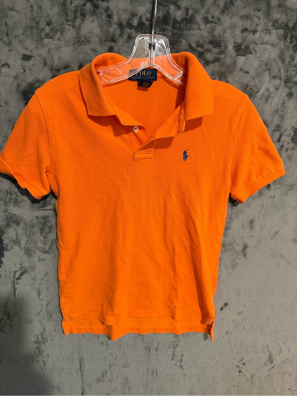 Ralph Lauren Orange Polo with Navy Tag